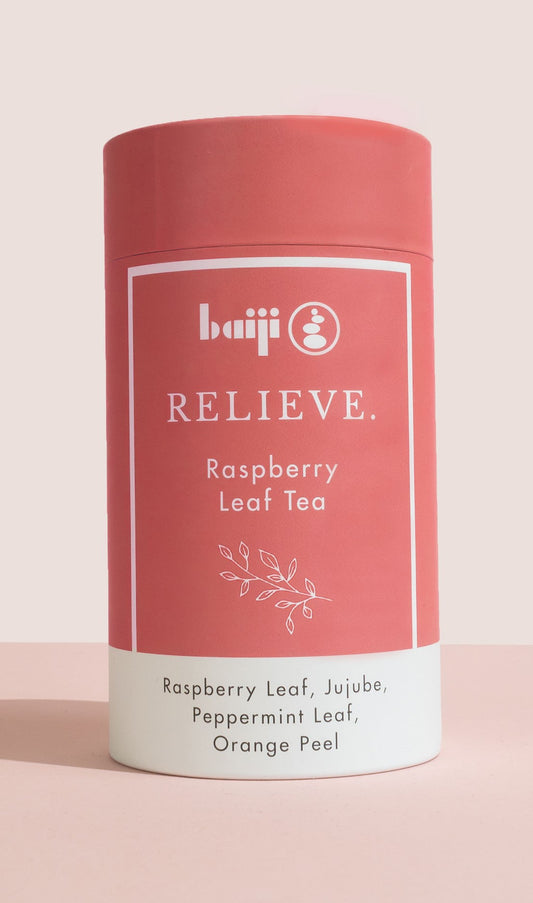 Loose leaf raspberry leaf tea with peppermint for periods, pregnancy and labor