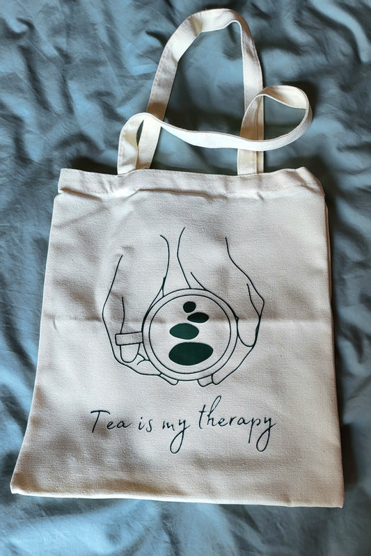 "Tea is my therapy" tote bag **PREORDER**