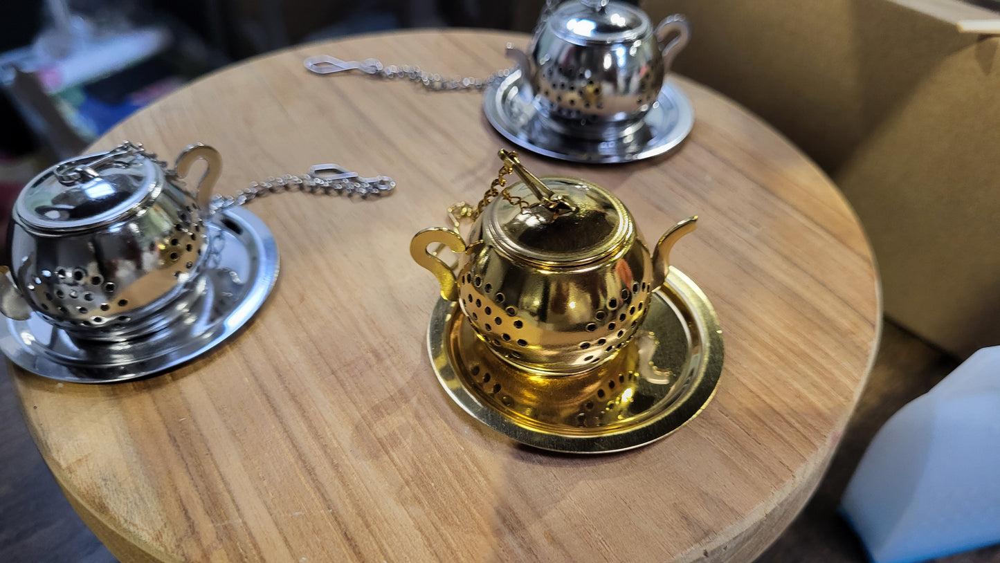 Stainless steel tea infuser - gold or silver teapot